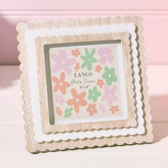 Wood Triple Layer Scalloped Square Natural With White Frame and other Purchase Wholesale natural wood frame. Free Returns & Net 60 Terms on Faire trending on Faire.