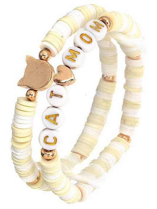 CAT MOM MIX BEAD BRACELET for wholesale by Andrea Bijoux