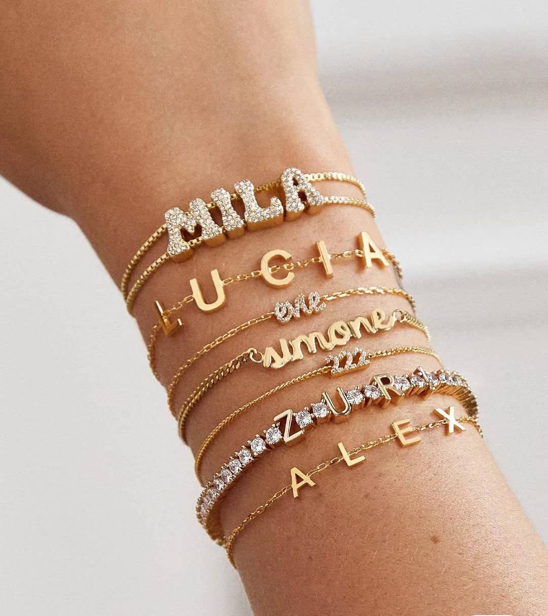 ZEN&CO Studio - Wholesale Charm/Dangle Bracelet - INDIE Personalized Nameplate charm bracelet,  Sterling Silver, 18K Gold Plated, Freshwater Pearl, Nature Stone1