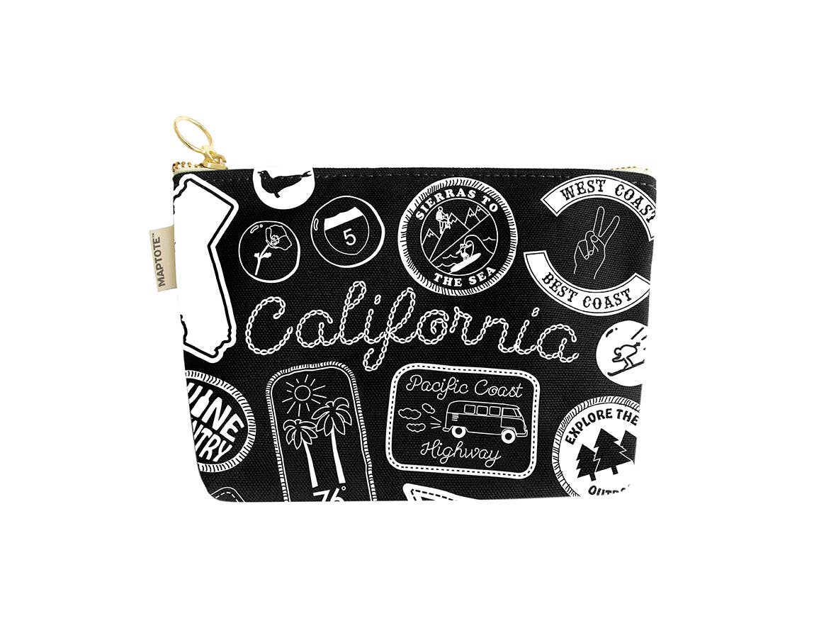 Maptote - Wholesale Pouch - Women's - California Pins & Patches Zipped Pouch5