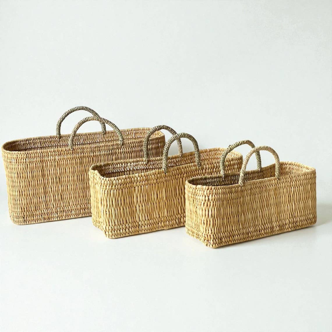 HandmadeBestSeller – wholesale Basket – Handwoven Reed Storage Baskets Set2