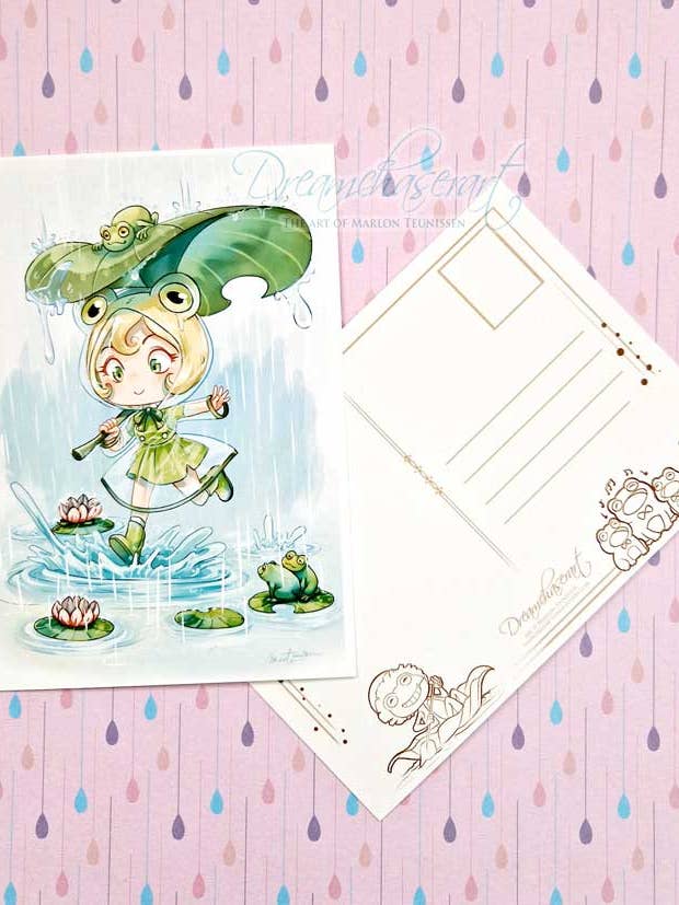 Rainy Froggy — Postkarte für den Großhandel von Dreamchaserart