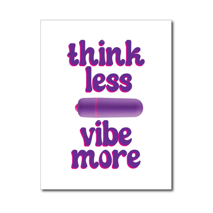 Cartão de Saudação "Think Less Vibe More" com Vibrador Bullet por atacado de KushKards
