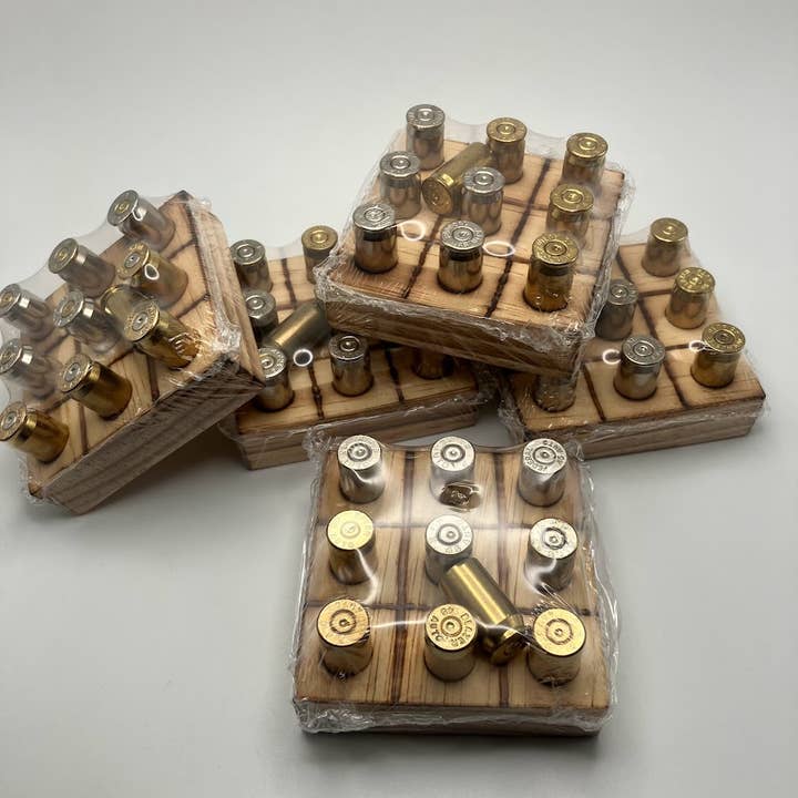 Vermont Cut Coins & 2nd Shot Round - Wholesale Board Game - Tic Tac Toe Game with Bullet Casings, Man Cave3