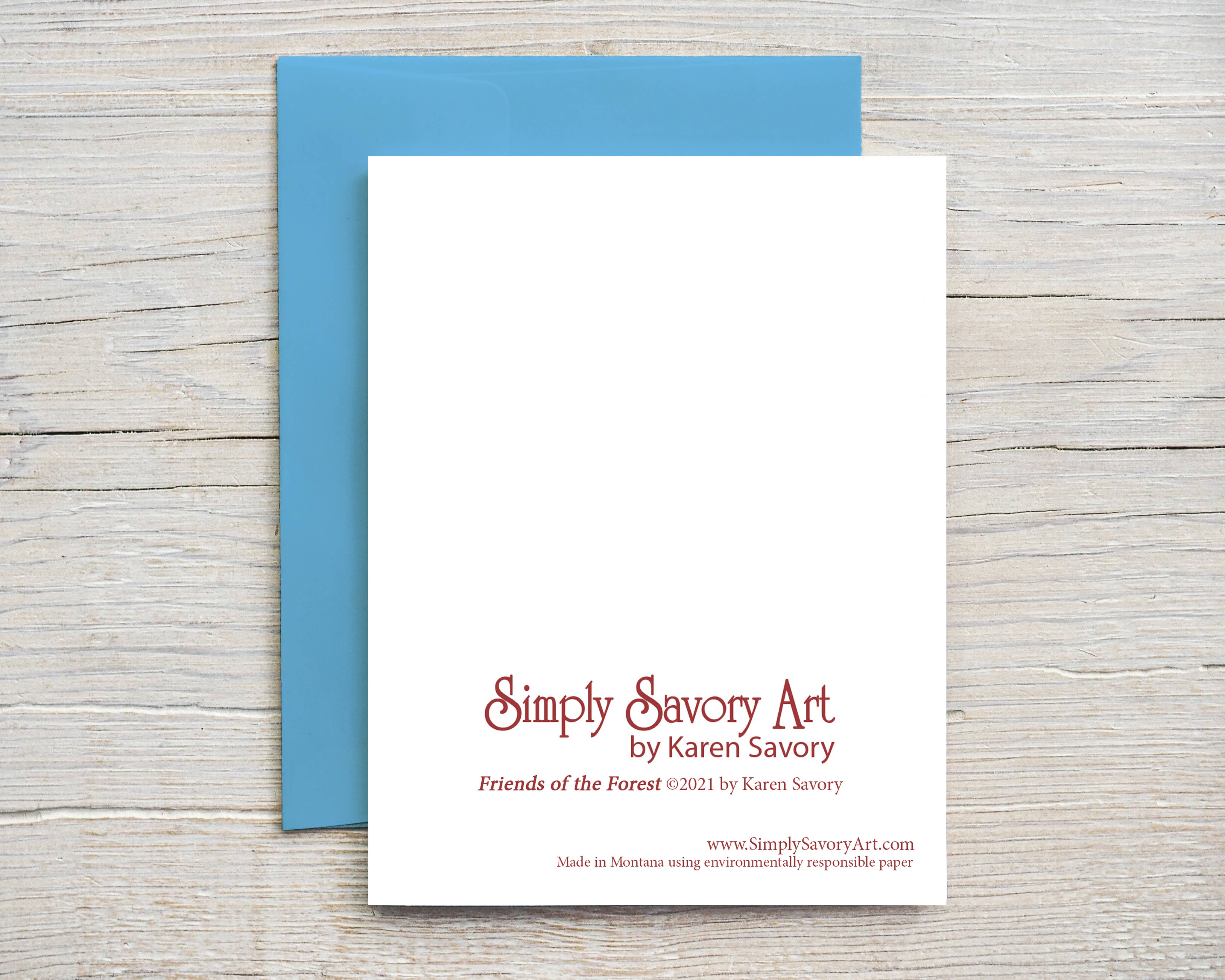Simply Savory Art - Wholesale Stationery/Notecard Set - Friends of the Forest notecard1
