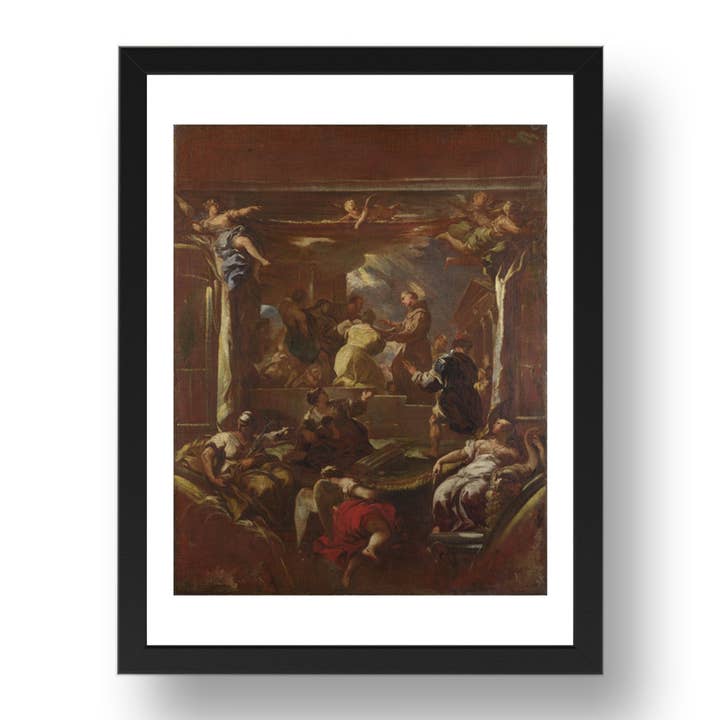 Luca Giordano: Saint Anthony of Padua restores the Foot of a Man, Poster in 17x13"(A3) Frame for wholesale by PERIOD PRINTS