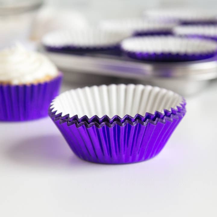 Fox Run Brands - Wholesale Cupcake/Muffin Liner - Fox Run Purple Foil Cupcake Liners, Set of 32, 3" x 3"