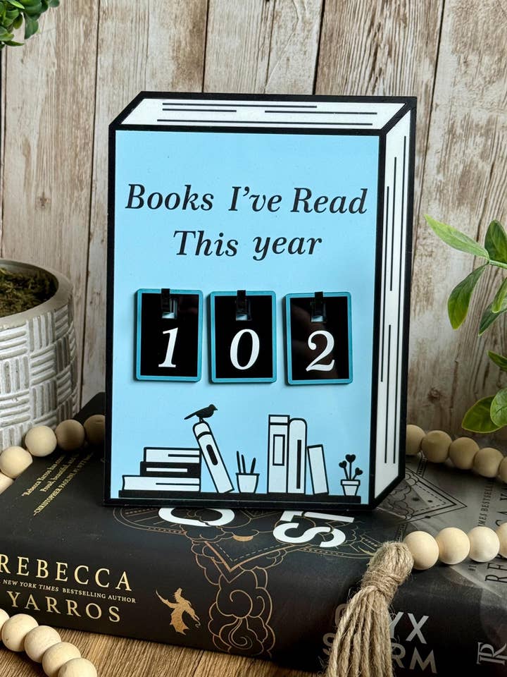Acrylic Yearly Book Counter for Bookshelf Decor for wholesale by Briar layne