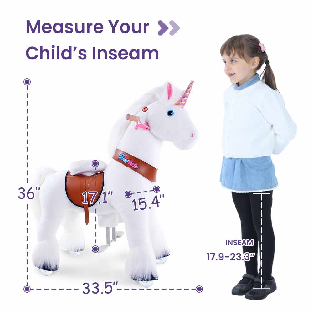 PonyCycle - Vente Cheval à bascule – enfant - PonyCycle Cheval à Bascule Licorne Blanche | Jouet à Chevaucher en Peluche15