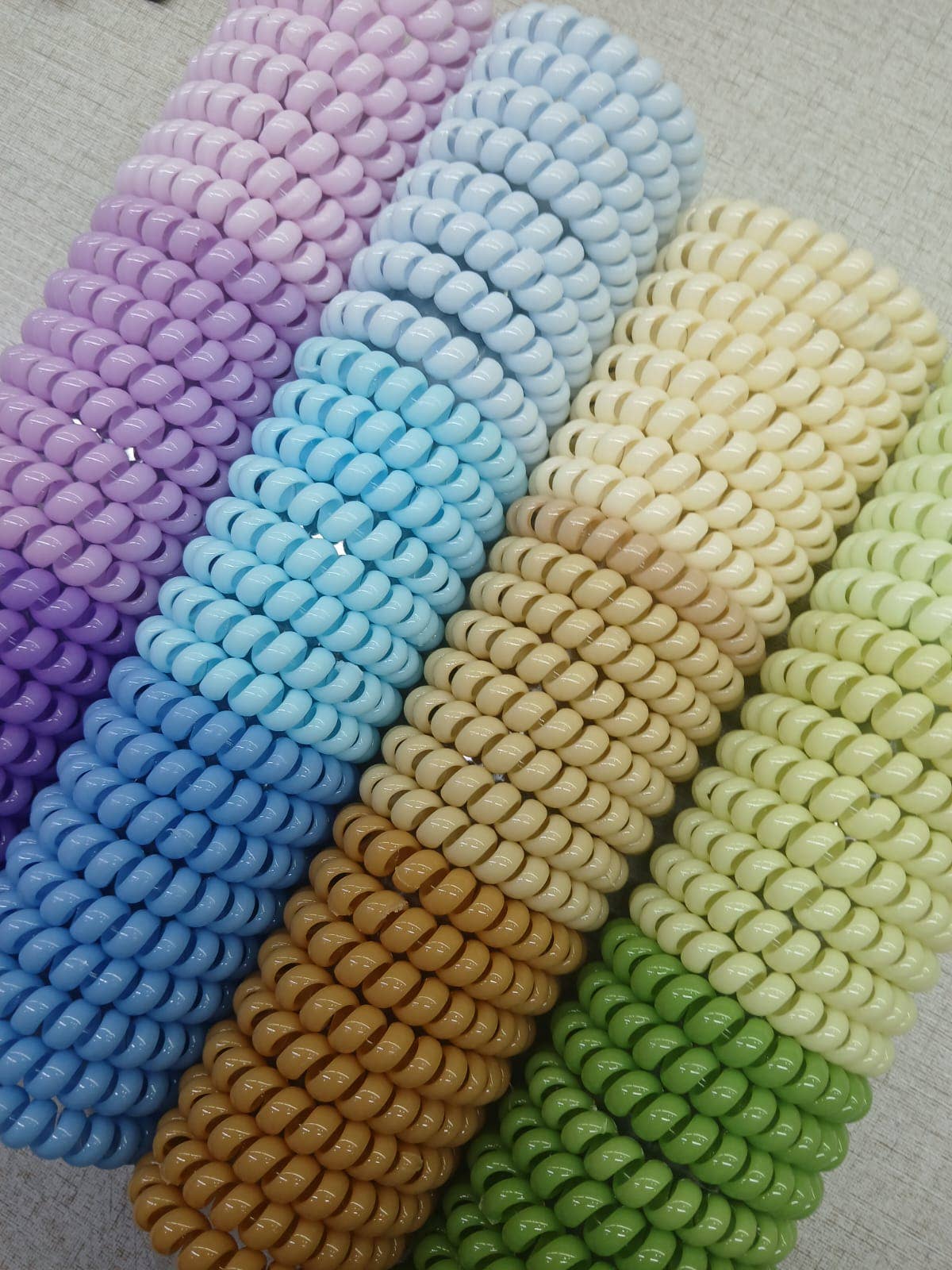 The Blissful – wholesale Hair tie – Colorful Spiral Hair Rubber Bands  – Pack of 100 Pieces3