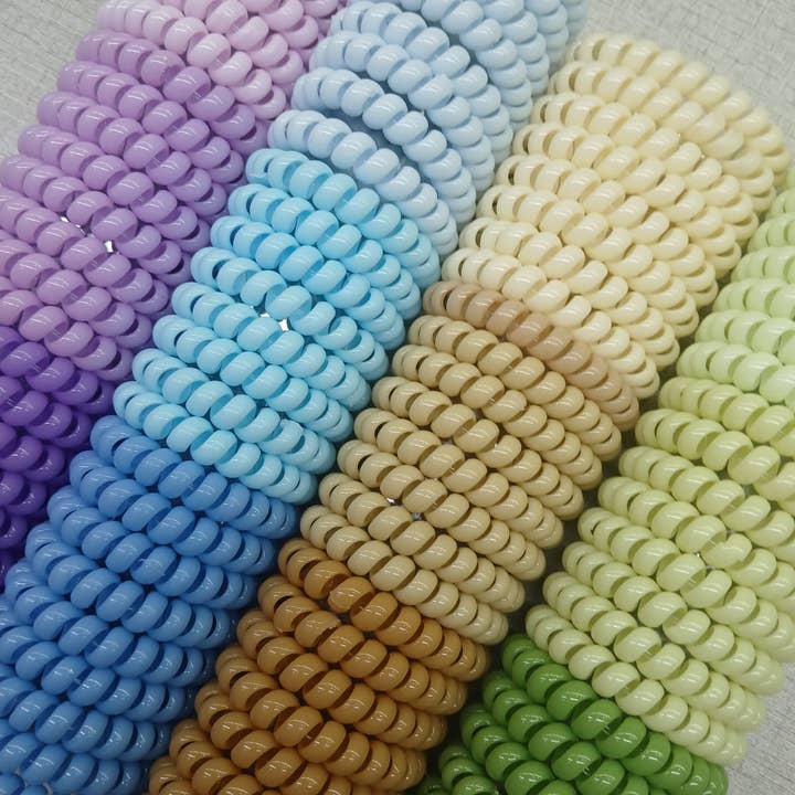 The Blissful – wholesale Hair tie – Colorful Spiral Hair Rubber Bands – Pack of 100 Pieces3