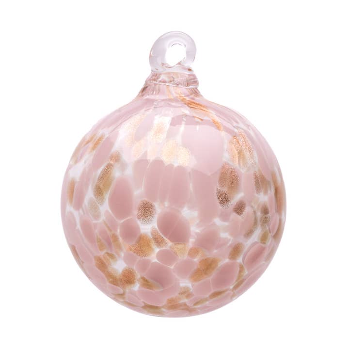 Christmas Bauble: Blush pink and rose gold for wholesale by The Glass House Wholesale Interiors Ltd.