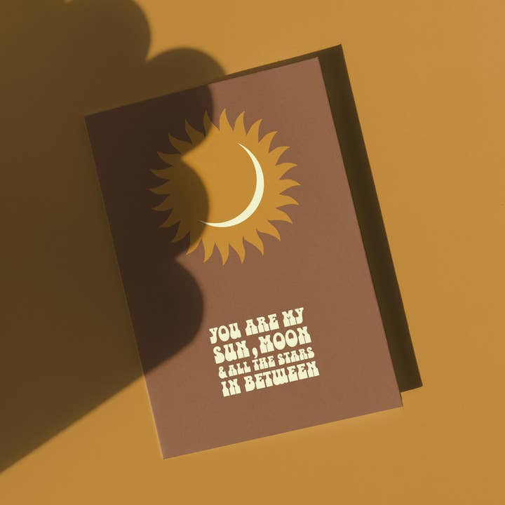 Tu es mon soleil, ma lune - Carte de vœux vintage pour la vente par Harley and J