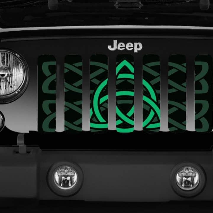 Keltische Knoop - Groen - Jeep Grille Inzetstuk voor wholesale door Dirty Acres
