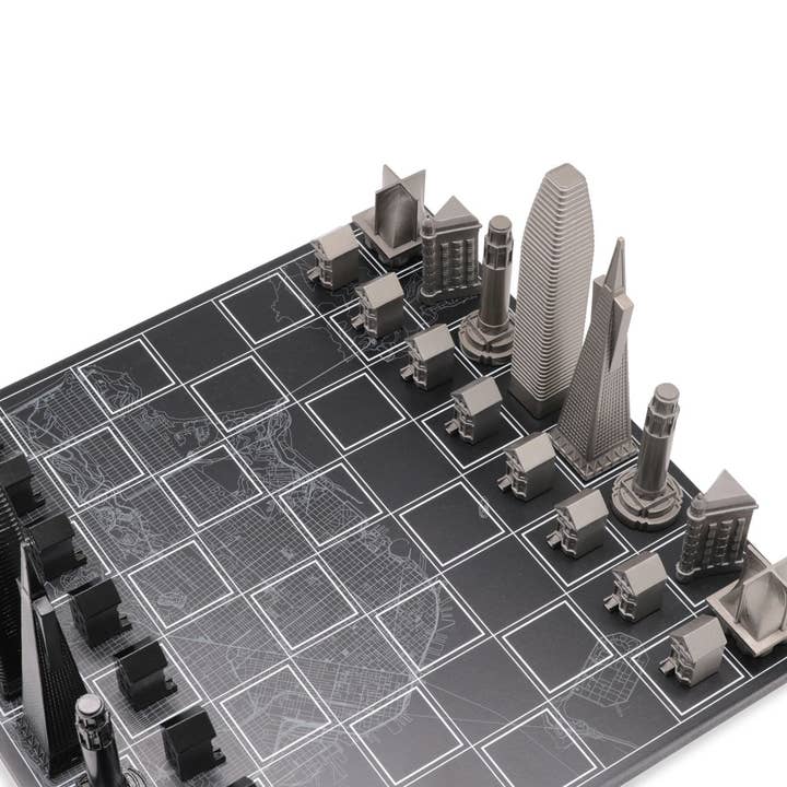 Skyline Chess - Wholesale Board Game - Stainless Steel San Francisco Edition - Skyline Chess Set