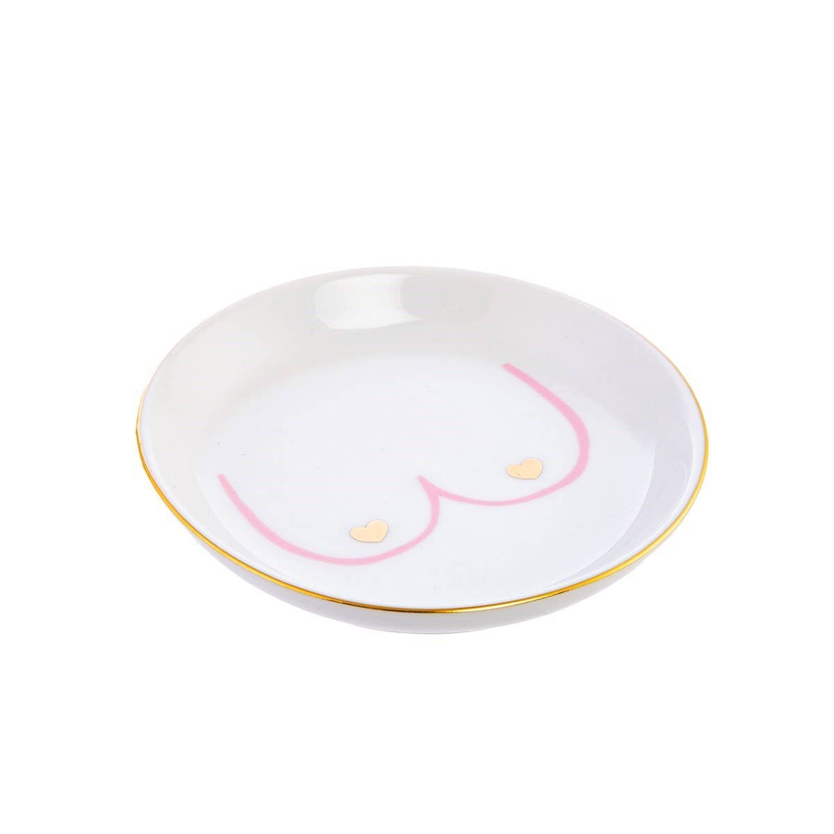 Sass & Belle Europe - Venta al por mayor Joyero de plato - Plato para objetos pequeños Girl Power Boobies3