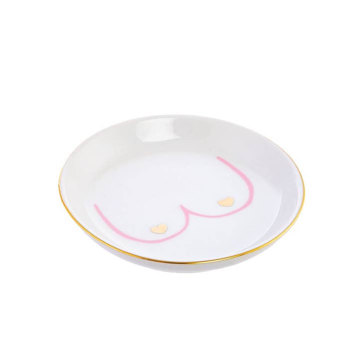 Sass & Belle Europe - Venta al por mayor Joyero de plato - Plato para objetos pequeños Girl Power Boobies3