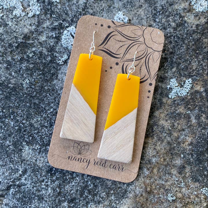 Nancy Reid Carr - Wholesale Dangle Earrings - Modern Boho - Trapezoid Earrings Wood/Resin5