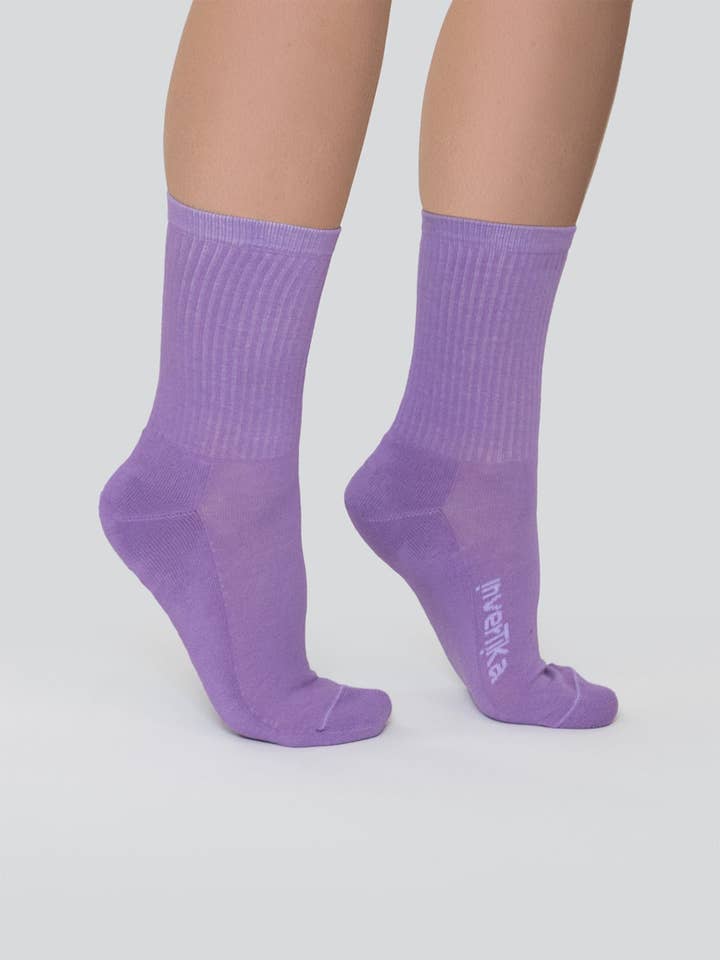 Duplika-strumpor i ribbad bomull med frottésula för wholesale av Invertika