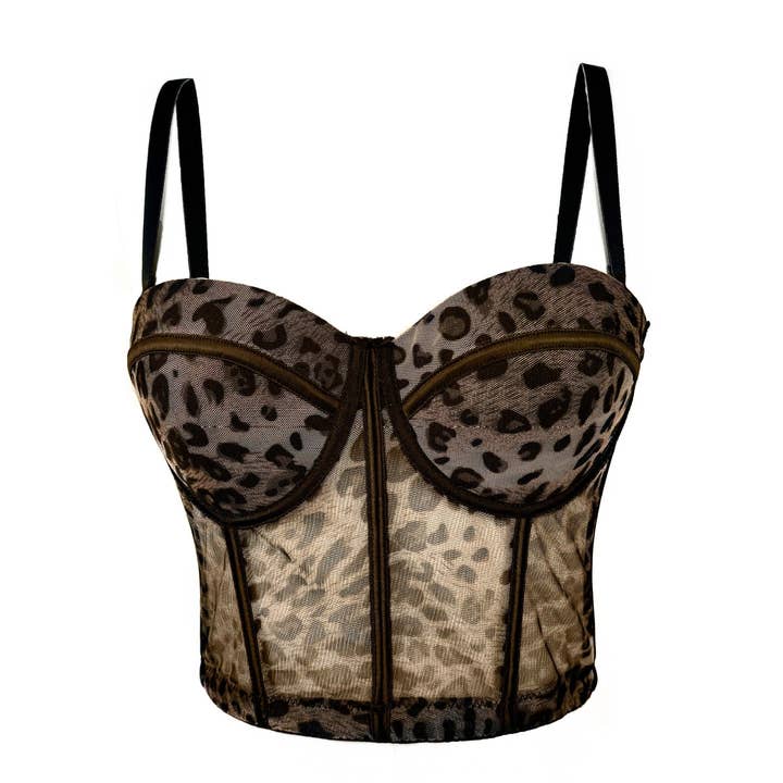 Sensual Leopard Print Cami Top Polyester Slim Fit for wholesale by SALINA TRADING INC