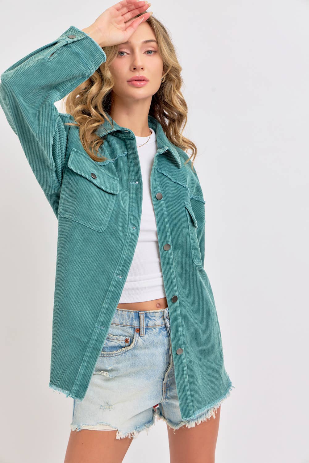 Sweet Lovely by Jen - Wholesale Shirt Jacket/Shacket - Women's -  CORDUROY SHACKET MINERAL WASHED COWBOY WESTERN COMBINED20