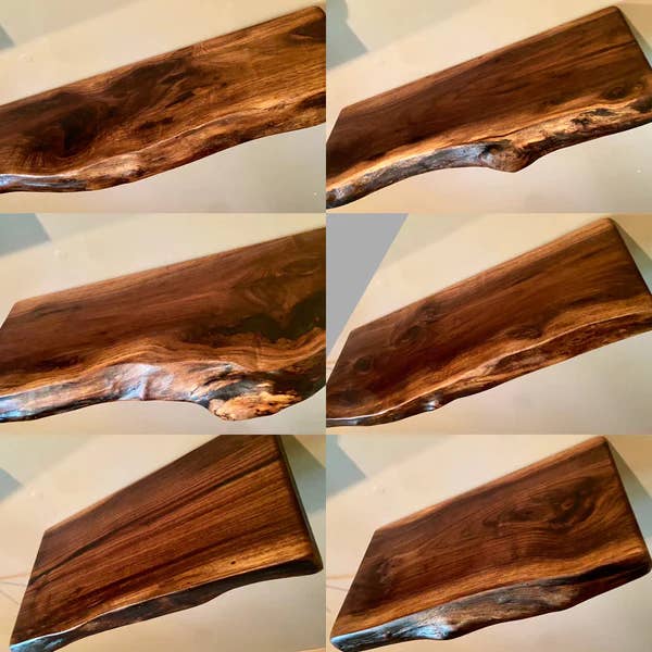 Steel Oak - Wholesale Wall Mounted Shelf - Live Edge Walnut Floating Shelves w/Beautiful Grain Patterns8