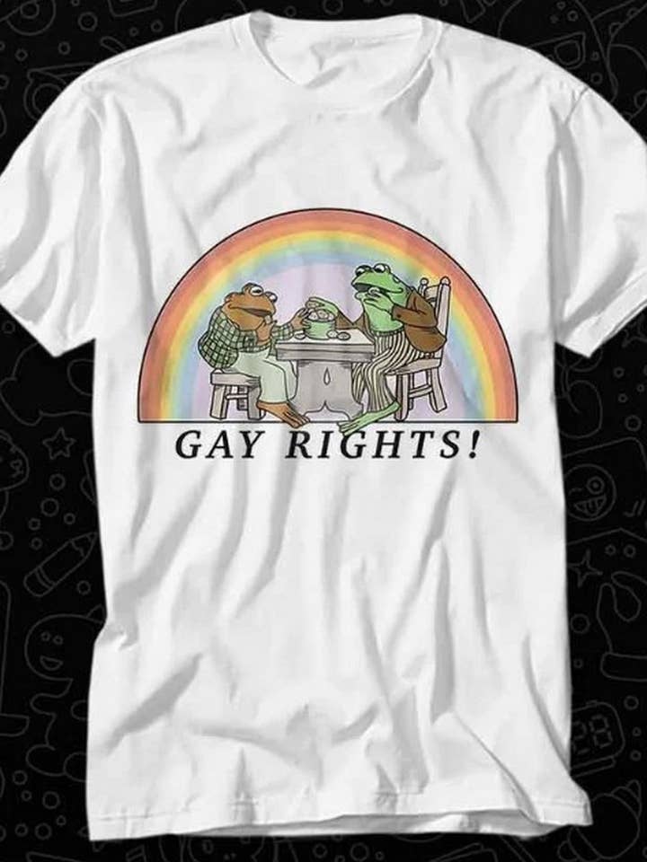 Black Frog & Toad Say Gay Rights LGBT Pride Proud T Shirt Gift for wholesale on Faire0