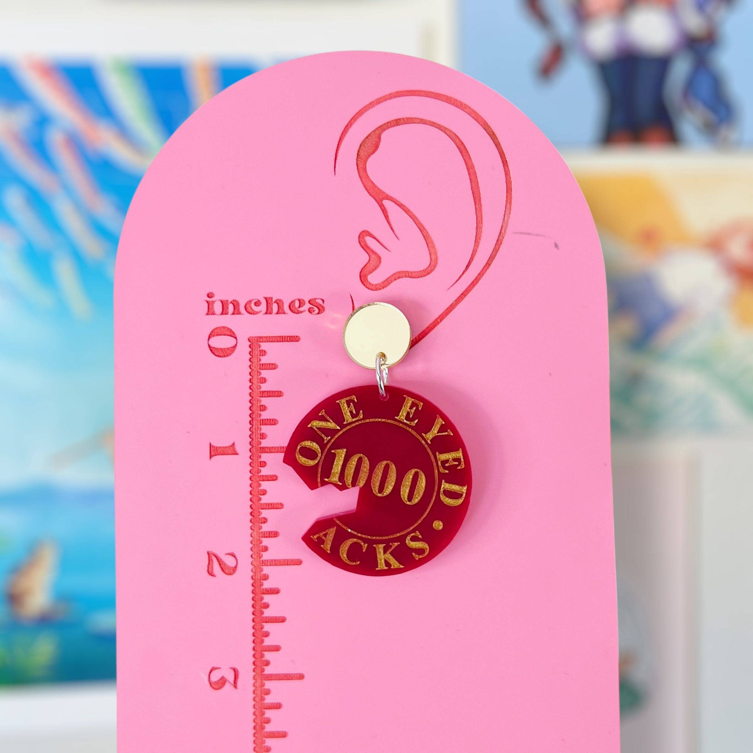 KGF Studios - Venta al por mayor Pendientes colgantes - Pendientes y llaveros de acrílico hechos a mano de One Eyed Jacks Coin2