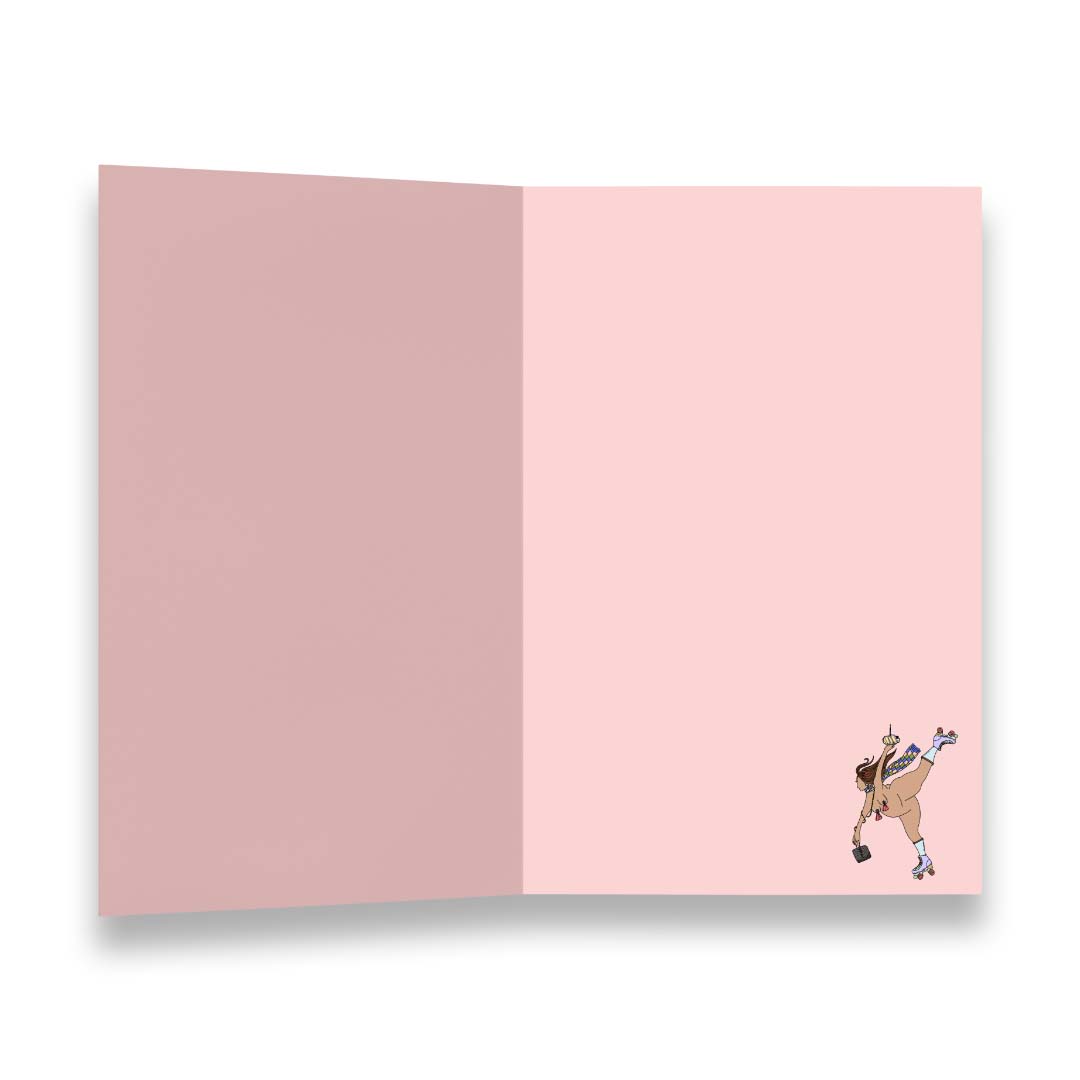 Eat the Moon | Greeting cards and stationery - Wholesale Birthday Card - Skater girl brings cake1