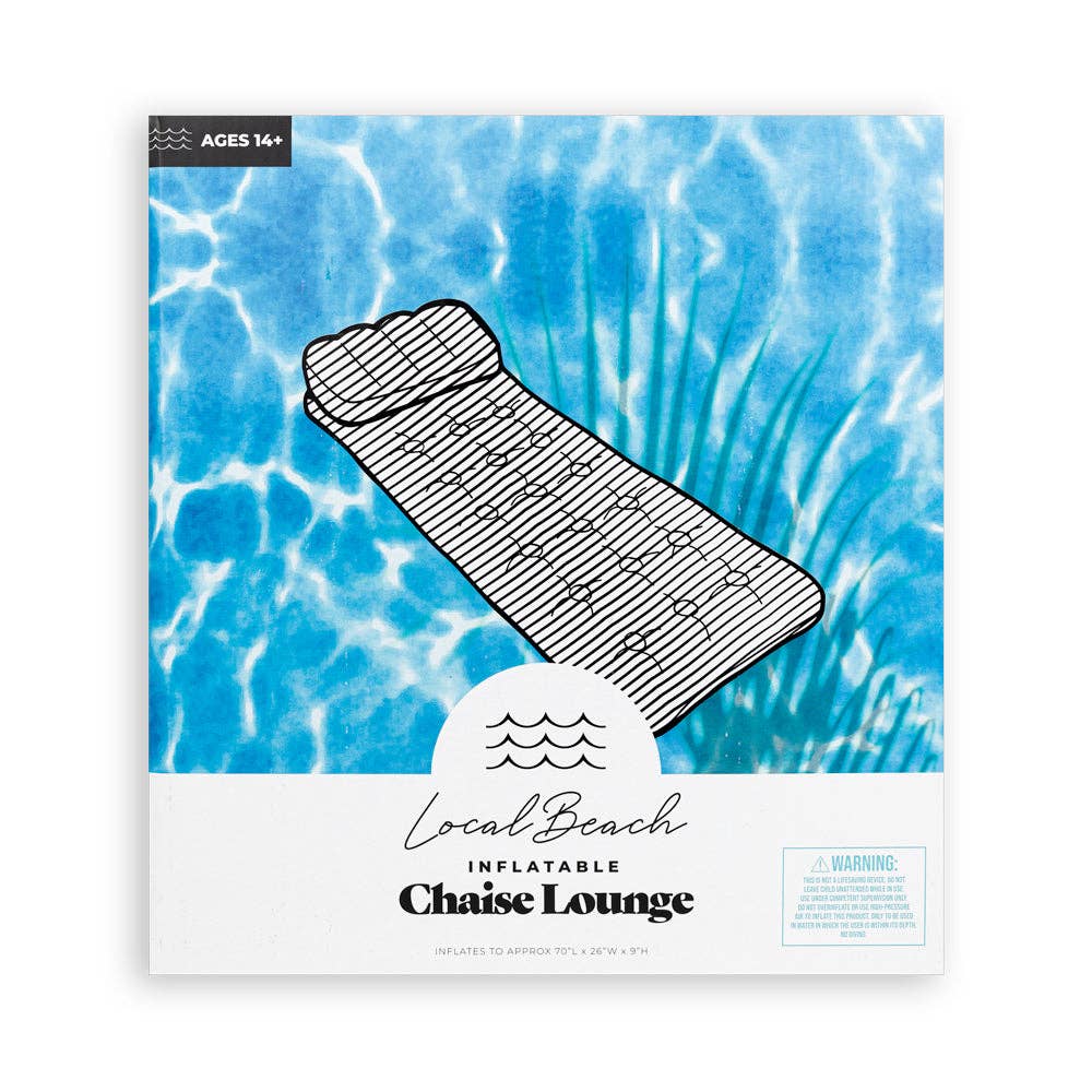 Black White Stripe Lounger Pool Float for wholesale on Faire2