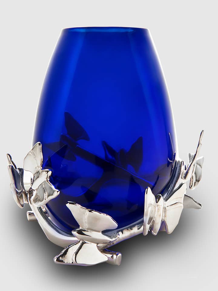 Jarrón Butterfly azul cobalto para venta al por mayor de Mary Jurek Design Inc