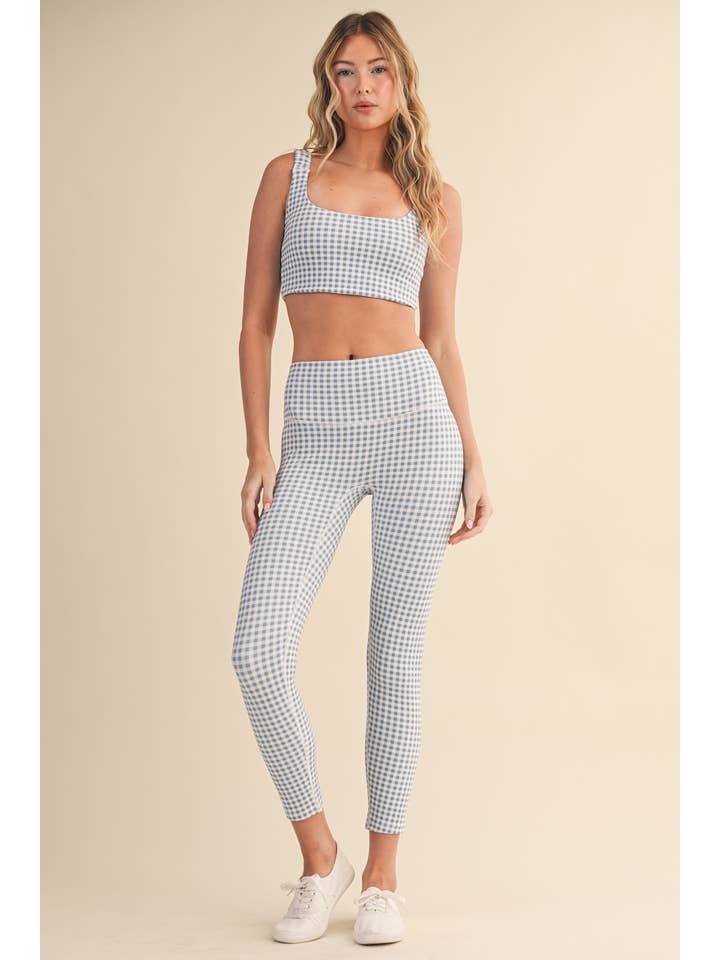 KIMBERLY C - Wholesale Sports Bra - Women's - Gingham Print Ruched Bra Top70