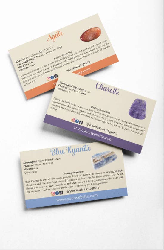 CaNatureLover - Wholesale Tarot Cards - Set of 300 PRINTED Gemstone Cards, Crystal Cards, Printed 1