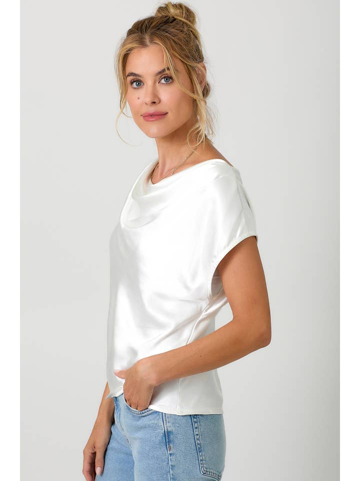 Mystree - Wholesale Blouse - Women's - 60781 Satin Cowl Neck Top