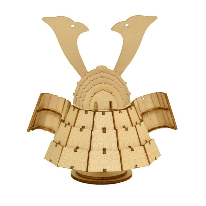 Magnote - Wholesale Puzzle - Adult - wa-gu-mi Kabuto Samurai Warriors Helmet Wooden 3D Puzzle Kit
