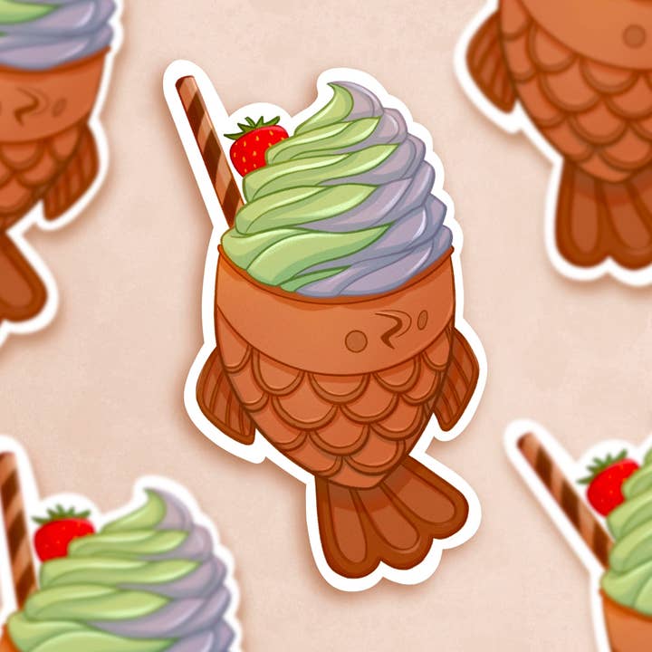 Taiyaki Com Adesivo de Gelado por atacado de Flaxig