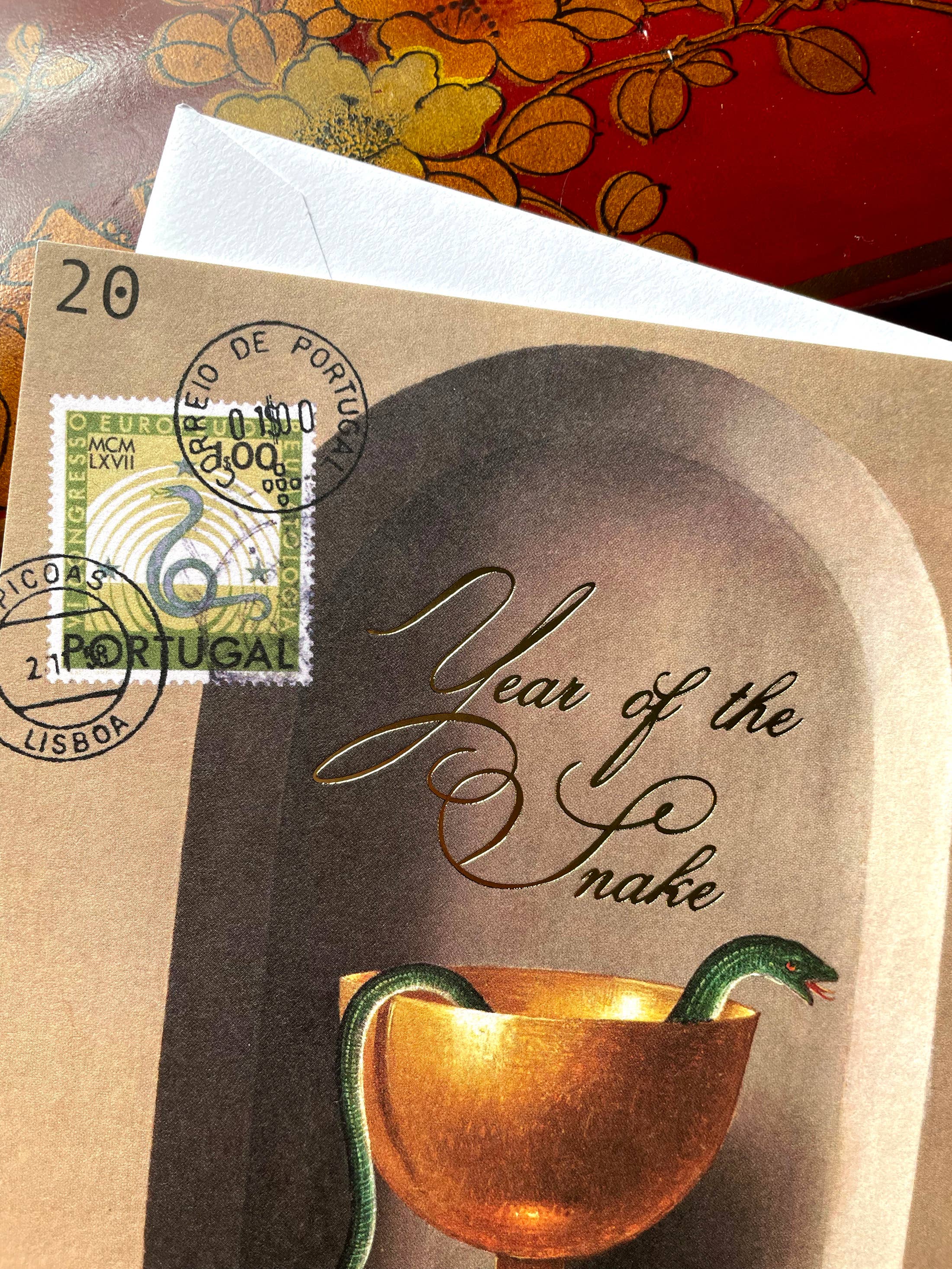 Ivory Tower Studios – wholesale Season’s Greetings card – Year of the Snake — 5x7 Keepsake Panel Card2