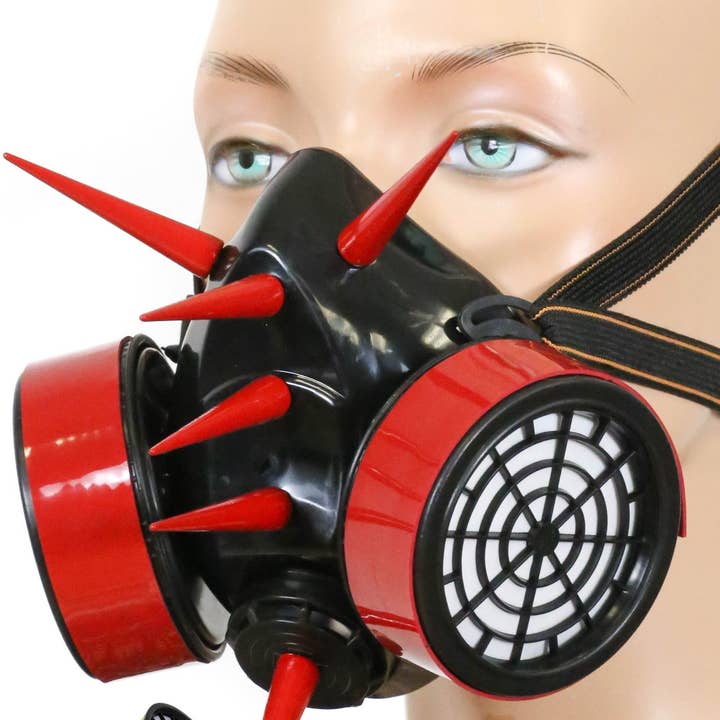GM168 3" SPIKE GIANT NEON PIN GAS MASK for wholesale by Funk Plus
