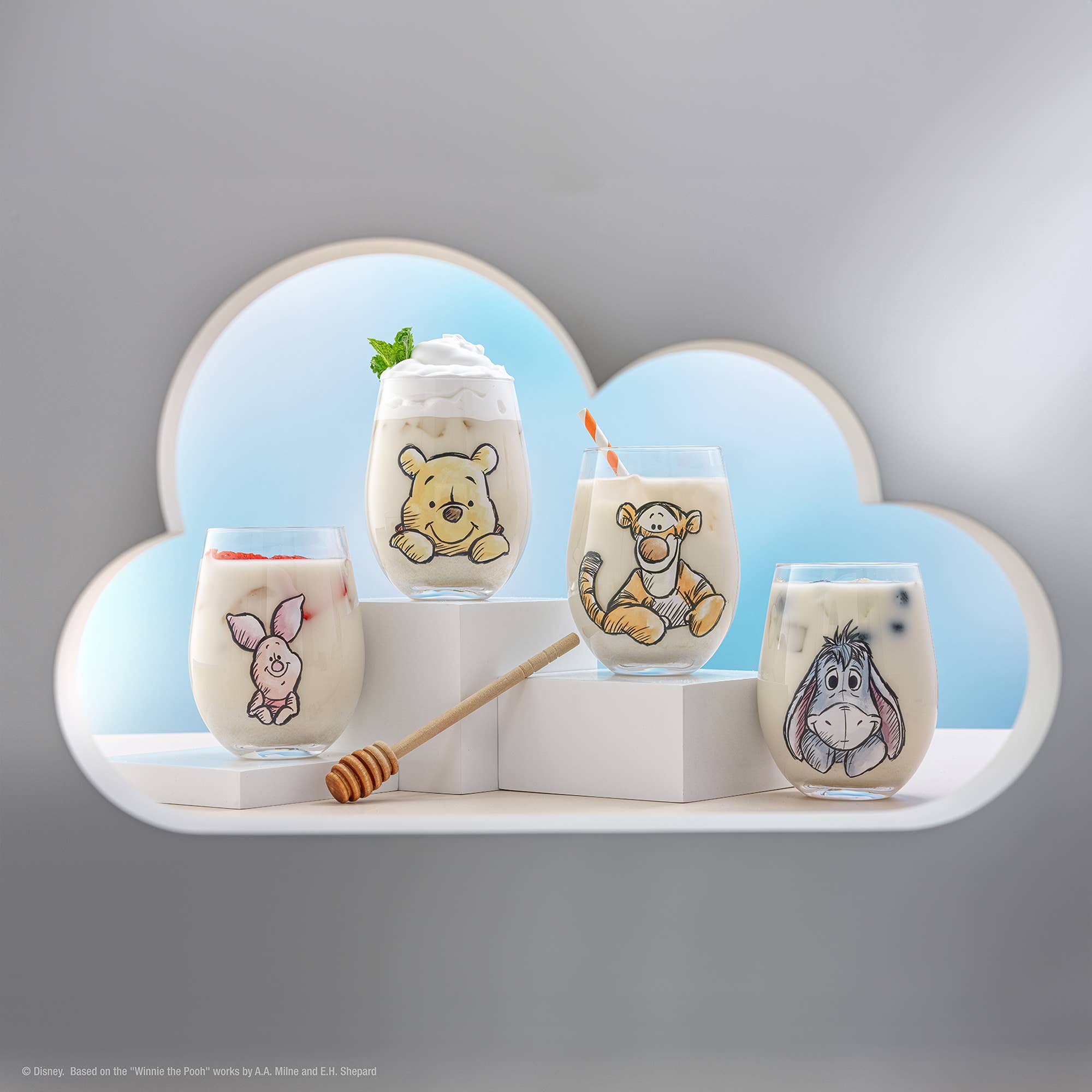 JoyJolt – wholesale Drinking glass/cup – Disney Winnie the Pooh Stemless Drinking Glasses4