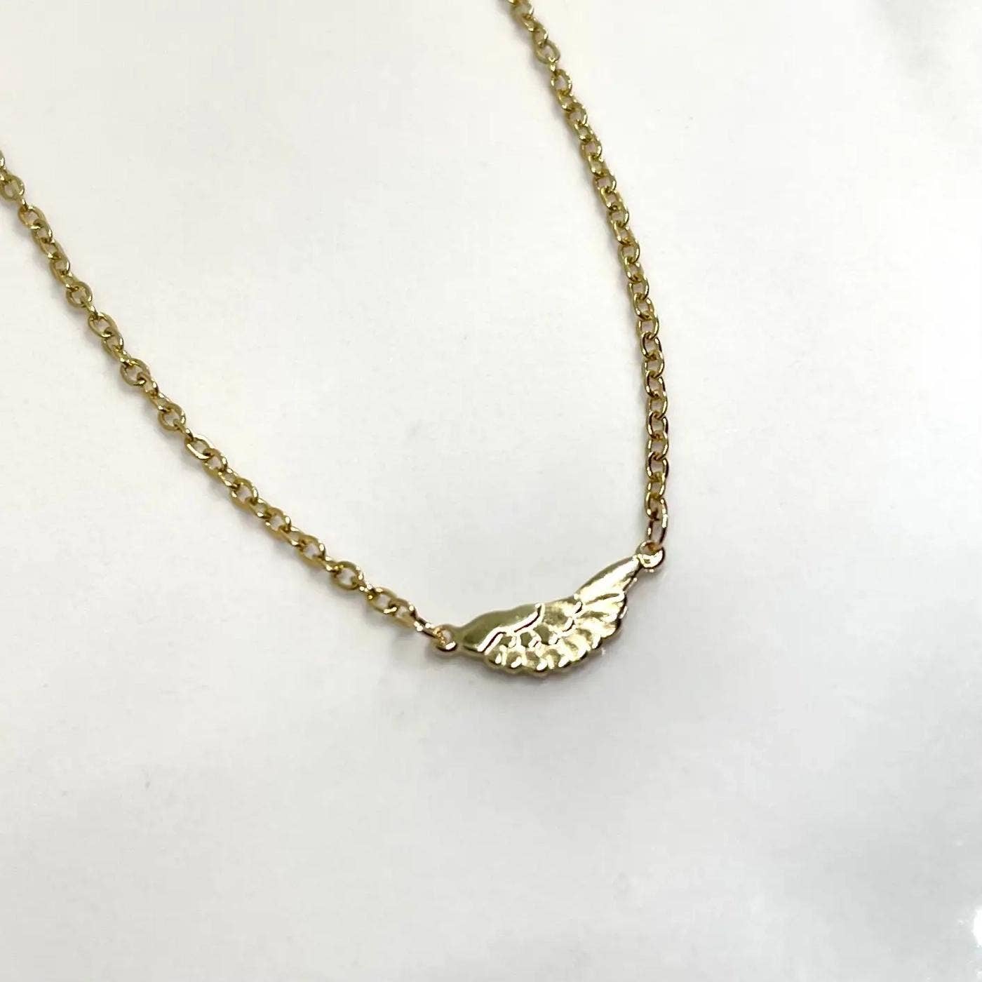 L Rae Charm – wholesale Pendant/charm necklace – Guardian Angel Wing Affirmation Gold Charm Necklace1