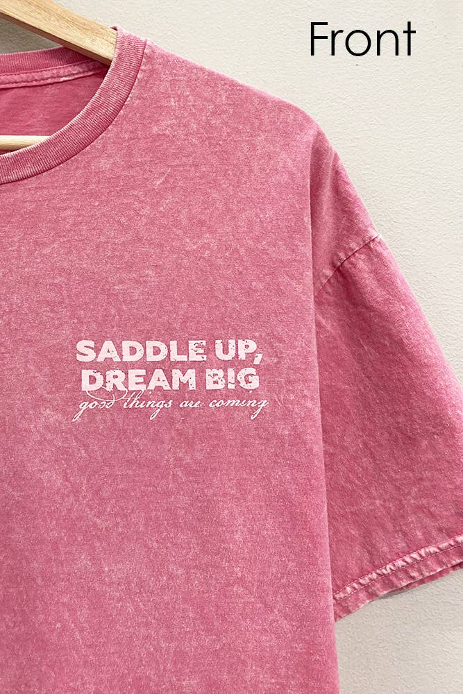 MAUVE Saddle Up Cowboy Graphic Tee for wholesale on Faire2