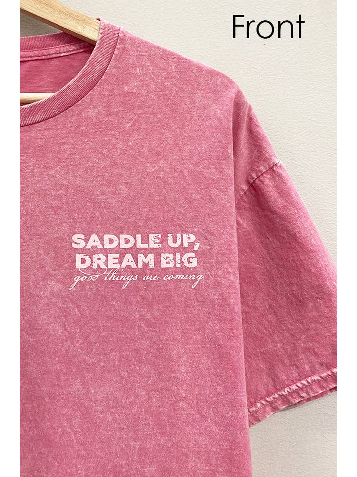 MAUVE Saddle Up Cowboy Graphic Tee for wholesale on Faire2