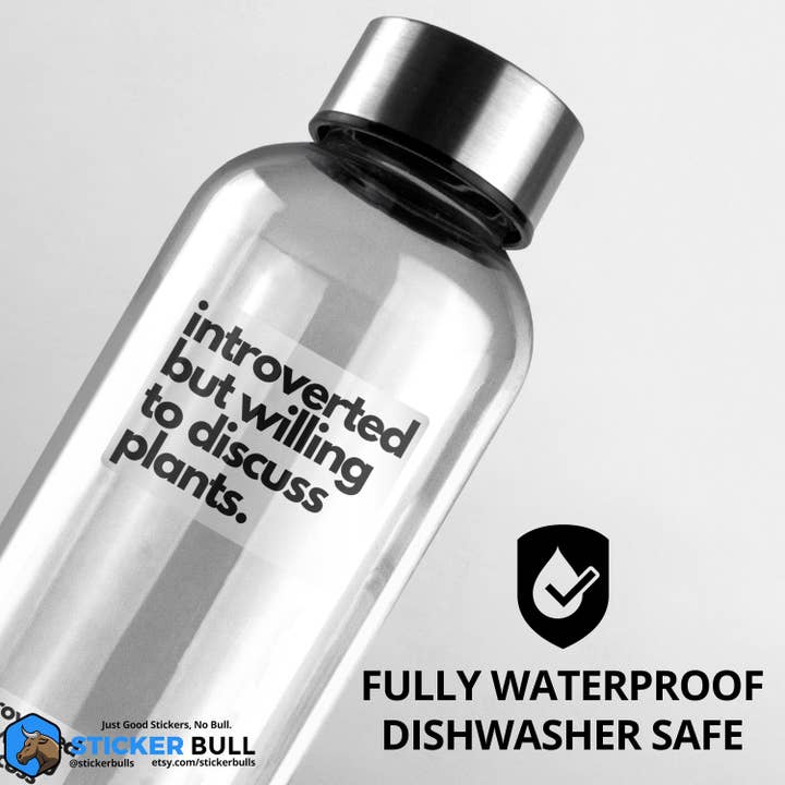 Sticker Bull - Wholesale Sticker - Introverted But Willing To Discuss Plants Sticker, Plant Gifts, Meme Sticker, Funny Sticker, Bumper Sticker Funny, Sticker, Botanical Prints3