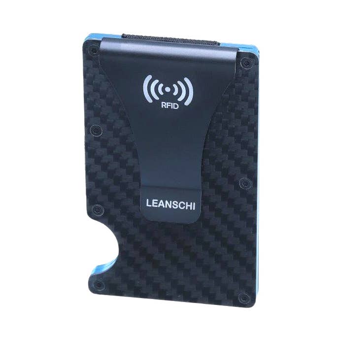 PORTAFOGLIO TECH in FIBRA DI CARBONIO con nucleo turchese per la vendita all'ingrosso da parte di LEANSCHI