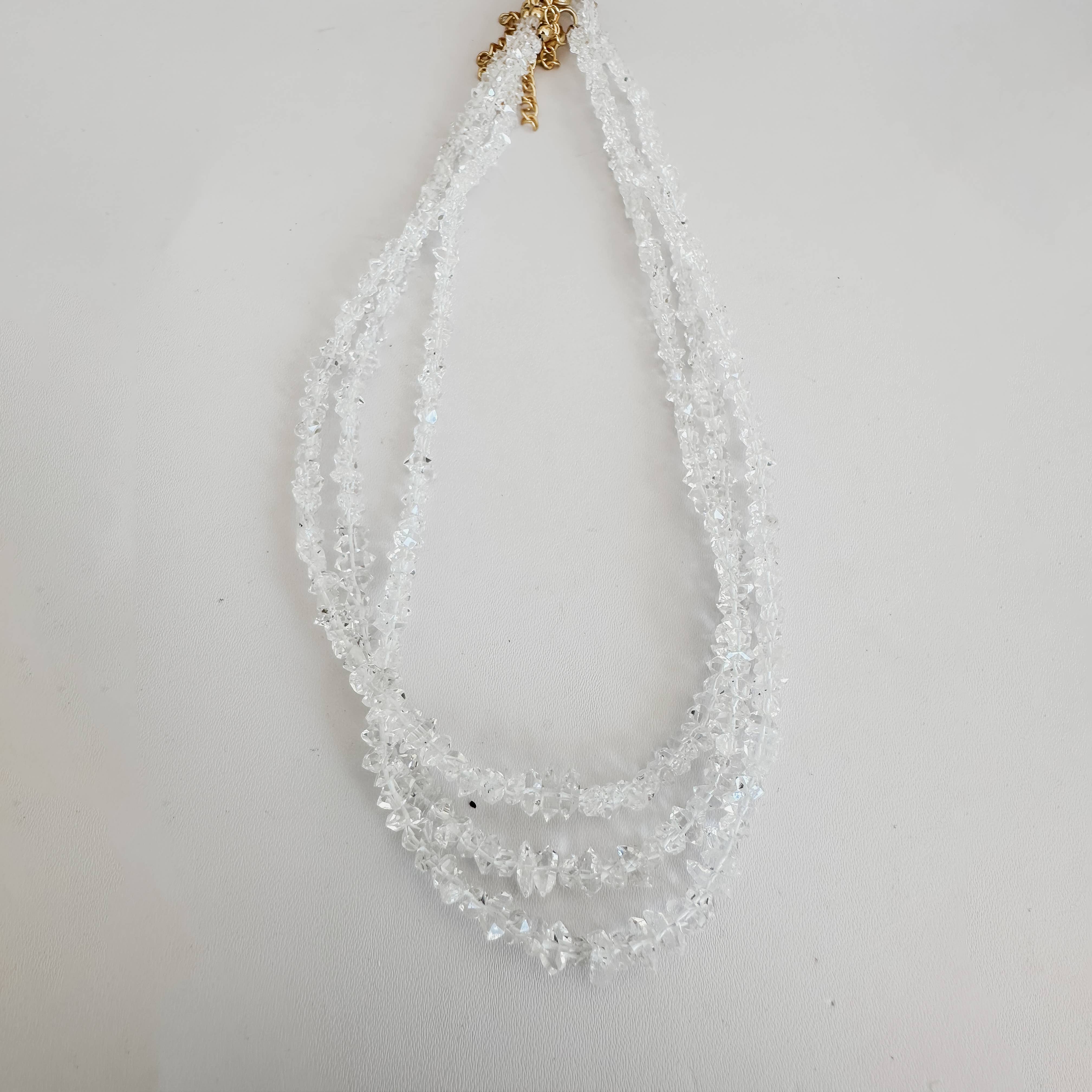 Herkimer Diamond Necklace|Crystal  Clear Gemstones|Beaded for wholesale on Faire4