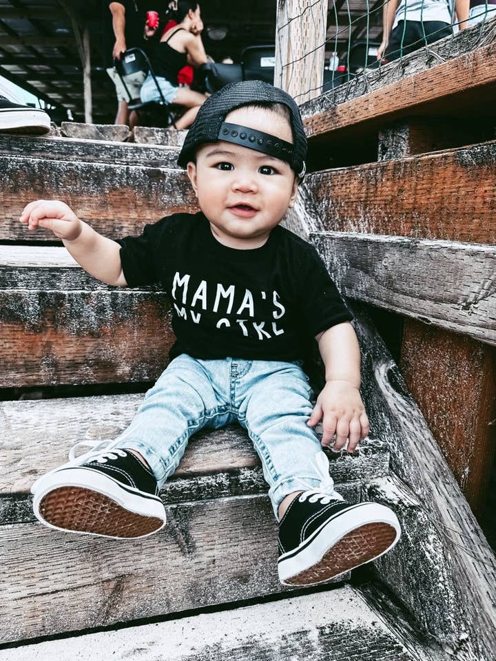 Mama's my girl Black Graphic Tee for wholesale by AK CLOTHING COMPANY, LLC