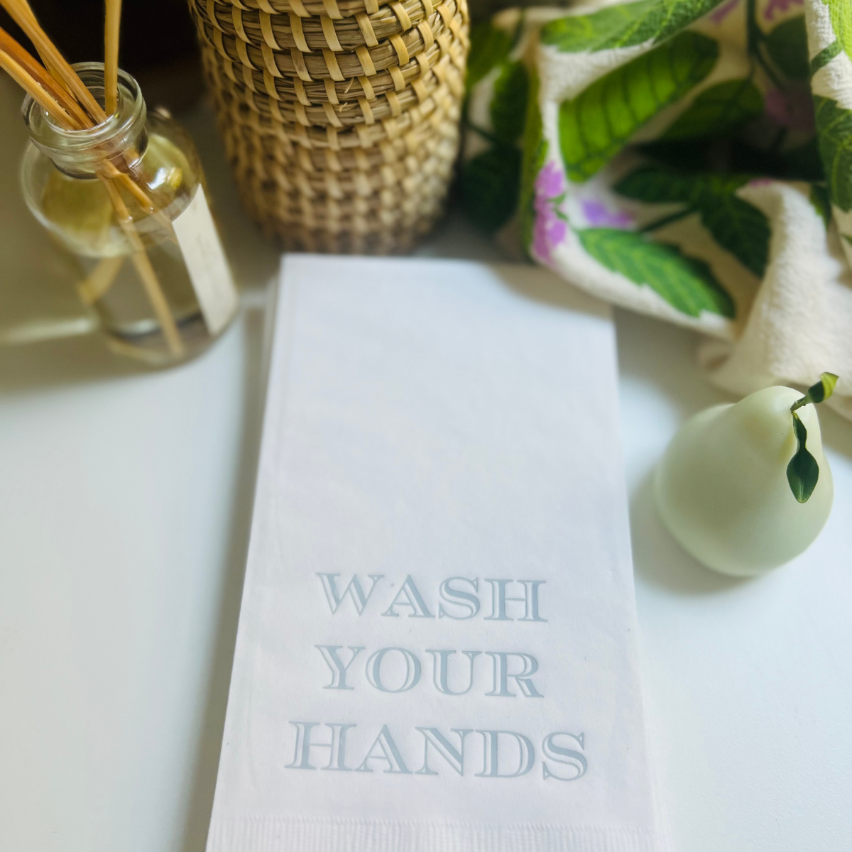 Sunshine Daisy LLC - Wholesale Hand Towel - Wash Your Hands Guest Towel, Grey Font, Pack of 203