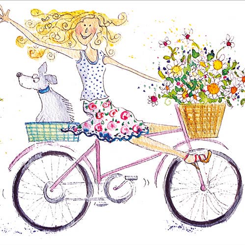Biglietto di Auguri con Fiori e Bicicletta per la vendita all'ingrosso da parte di Lilac Tree Designs