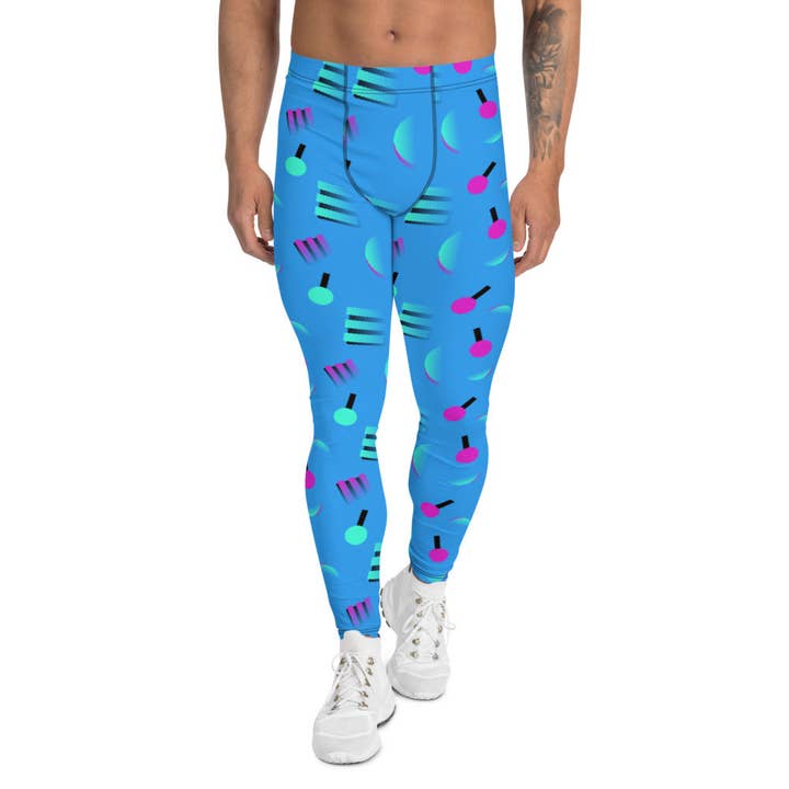 Vaporwave Memphis herenleggings | Terug naar de jaren 80 voor wholesale door BillingtonPix