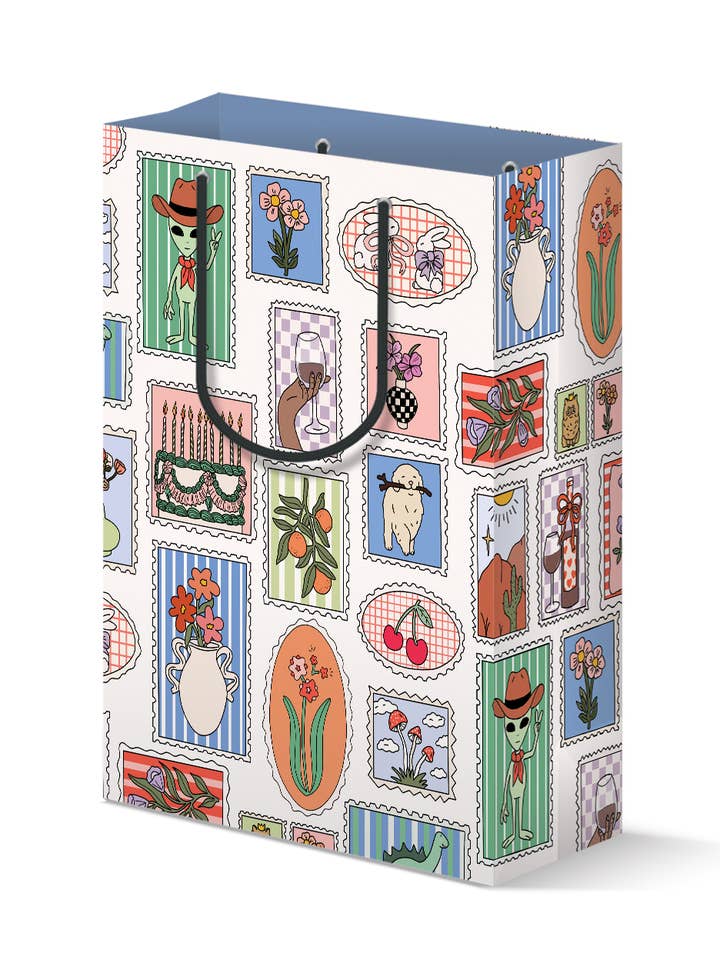 Stamp Print Gift Bag for wholesale by Illustrating Amy